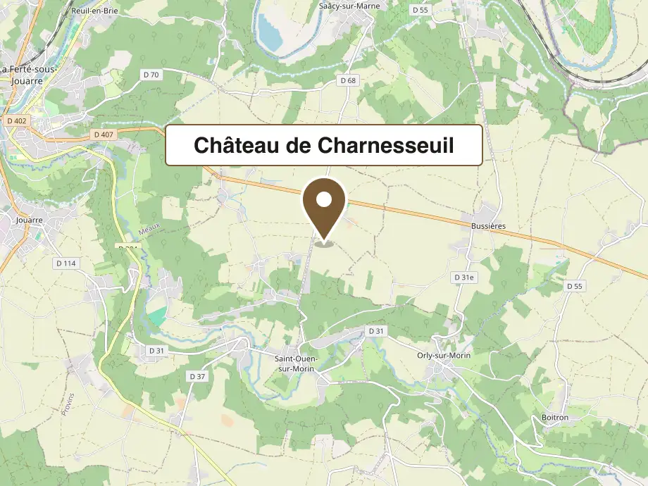 Location map of the estate in Saint-Ouen-sur-Morin, Seine-et-Marne